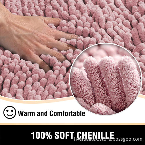 Upgraded Extra Soft Absorbent Chenille Plush Bath Rug